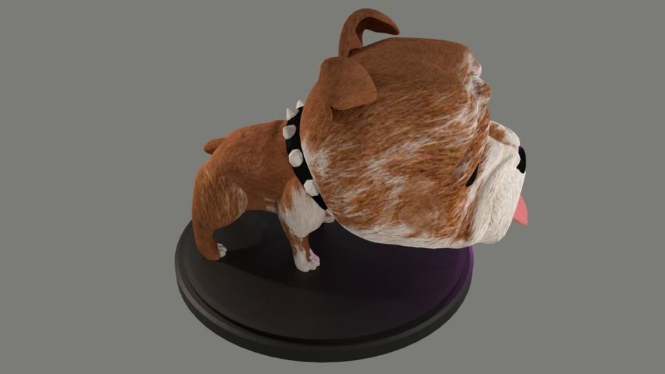 Custom Pop British Bulldog with Collar 3D Print Model 3D print model_8