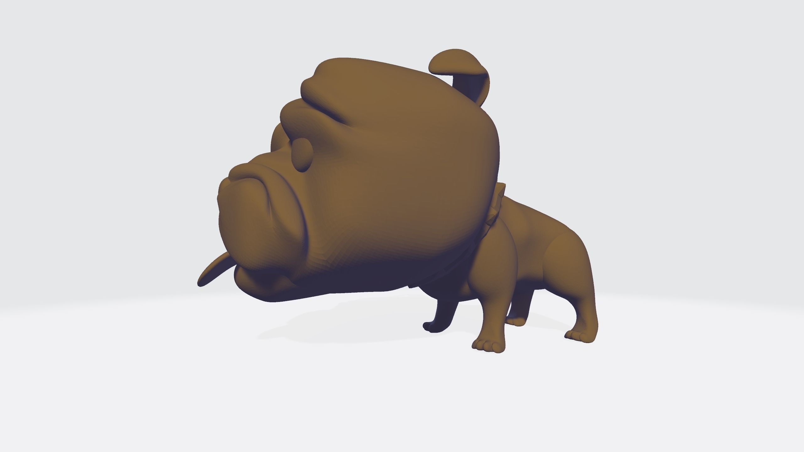 Custom Pop British Bulldog with Collar 3D Print Model 3D print model_6
