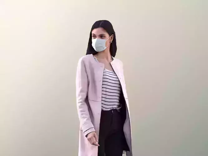 Myriam 10233 - Young Woman Walking With Mask 3D model