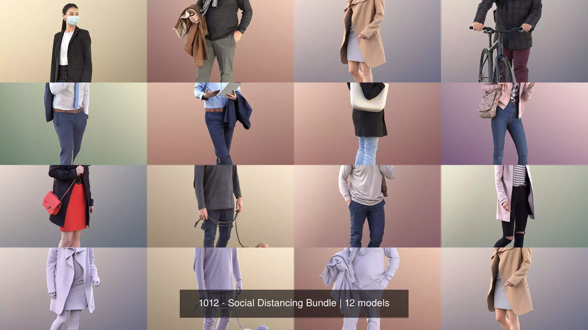 1012 - Social Distancing Bundle 3D Model Collection_12
