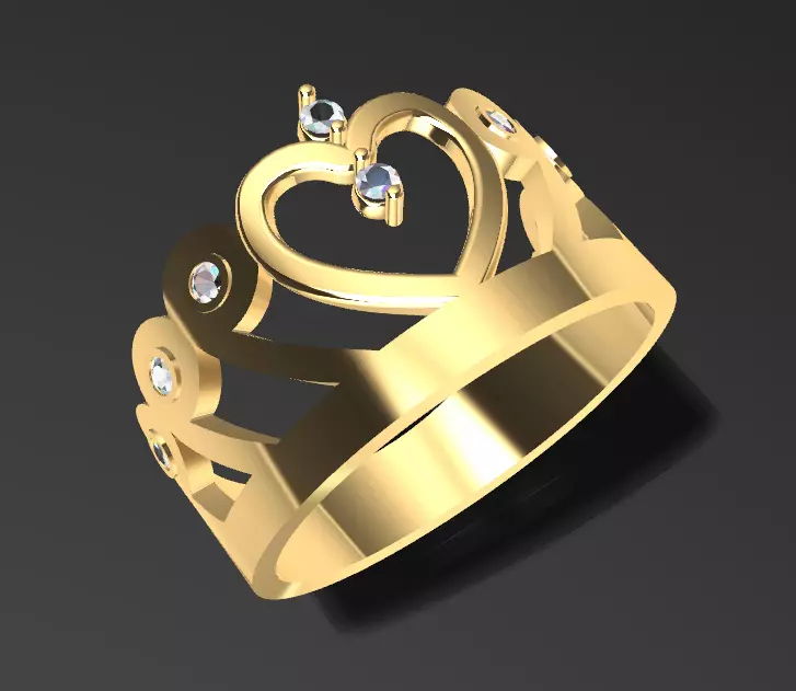 Birthday Crown Ring Free 3D print model