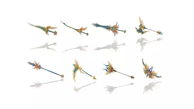 Angel Weapons 3D Model Collection