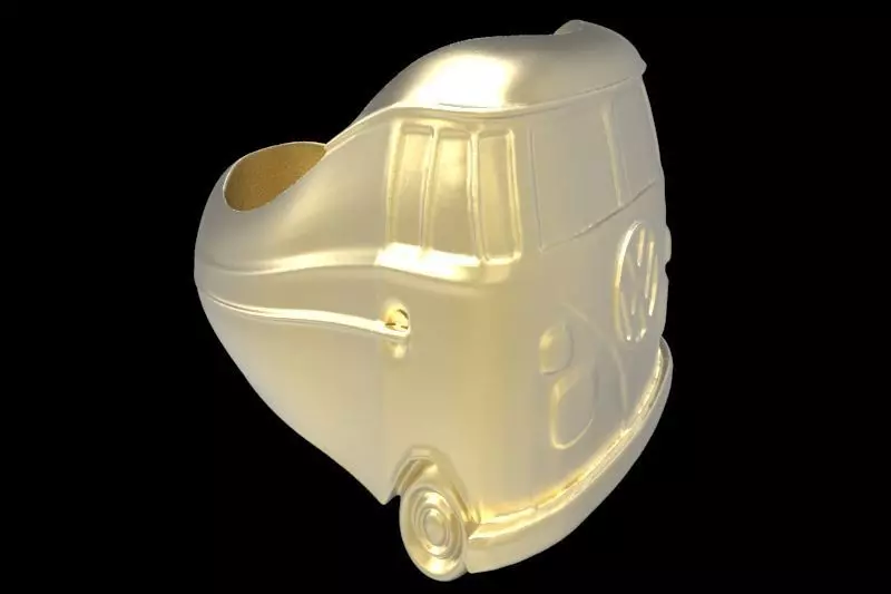 Hippie Van Car Front Grill Unisex Mens Ring 3D print model