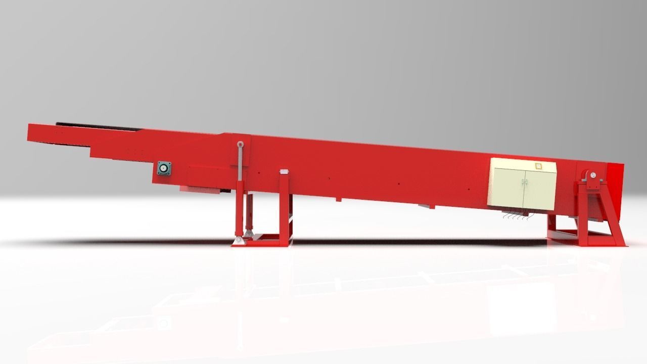 3 section telescopic belt conveyor loading belt conveyor 3D model_6