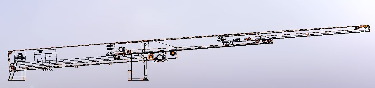 3 section telescopic belt conveyor loading belt conveyor 3D model_10