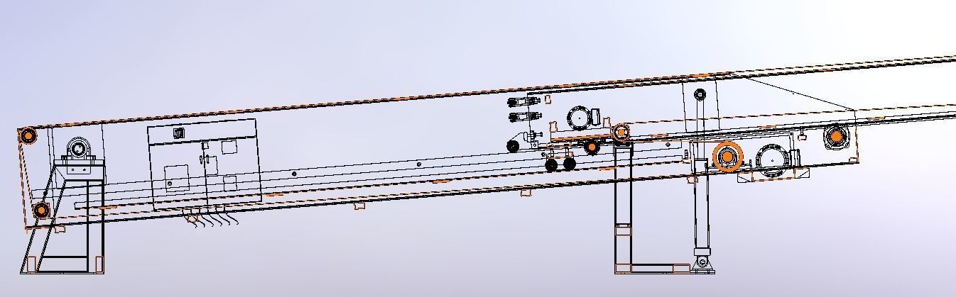 3 section telescopic belt conveyor loading belt conveyor 3D model_7