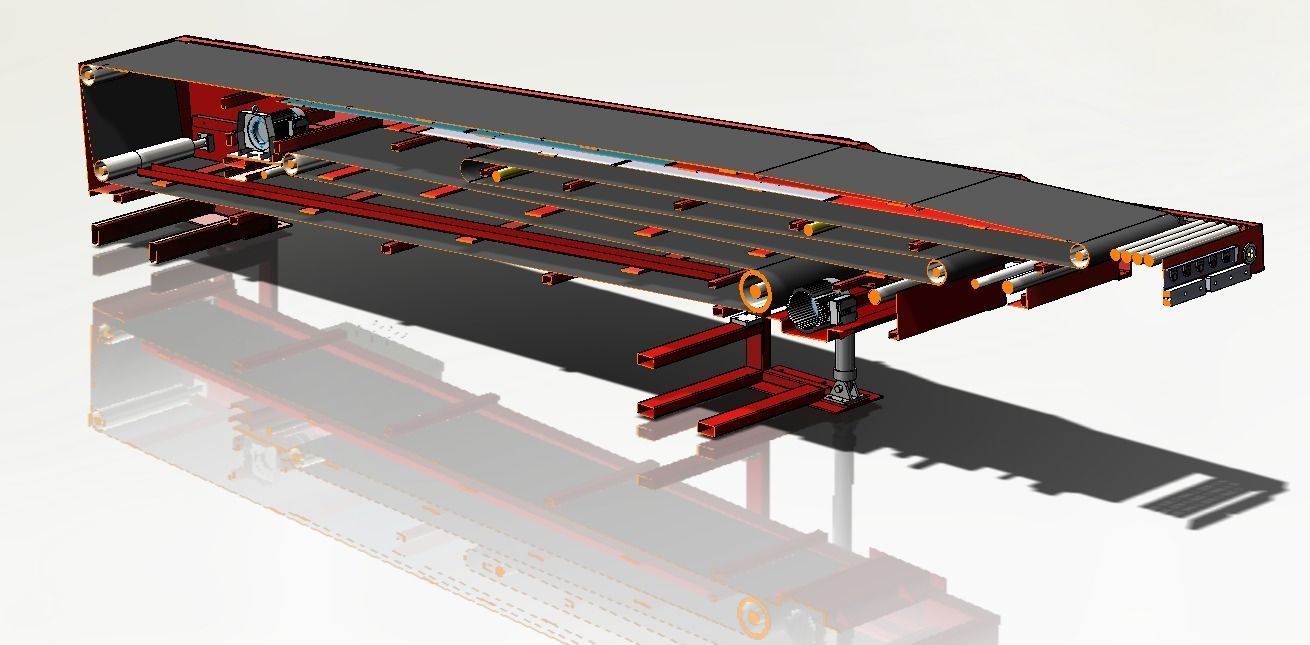 3 section telescopic belt conveyor loading belt conveyor 3D model_5