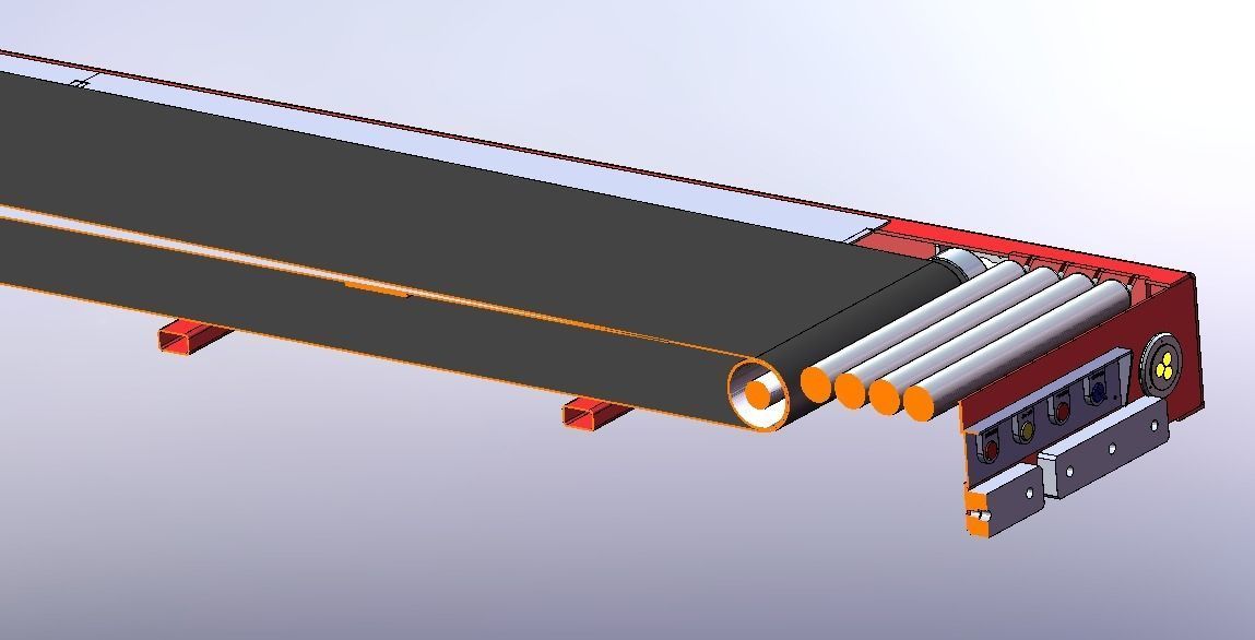 3 section telescopic belt conveyor loading belt conveyor 3D model_14