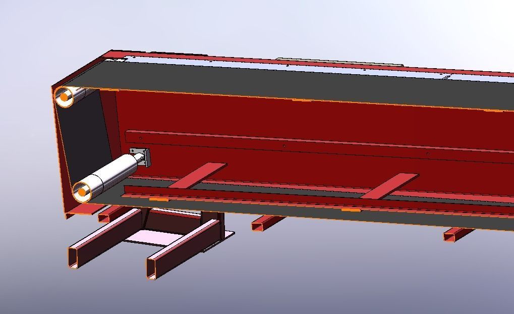 3 section telescopic belt conveyor loading belt conveyor 3D model_11