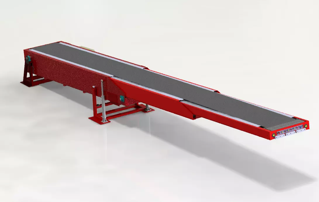 3 section telescopic belt conveyor loading belt conveyor 3D model_0