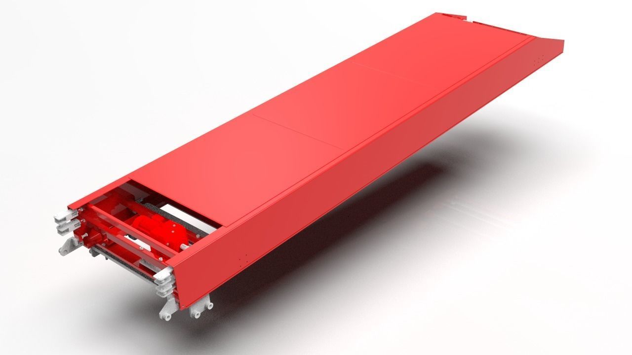 3 section telescopic belt conveyor loading belt conveyor 3D model_2