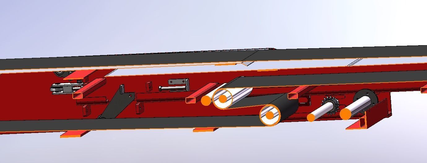 3 section telescopic belt conveyor loading belt conveyor 3D model_13