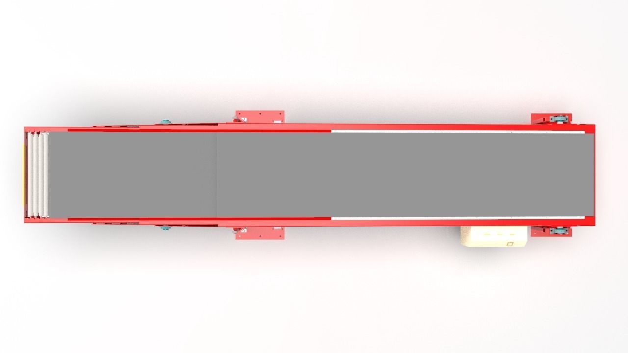 3 section telescopic belt conveyor loading belt conveyor 3D model_4