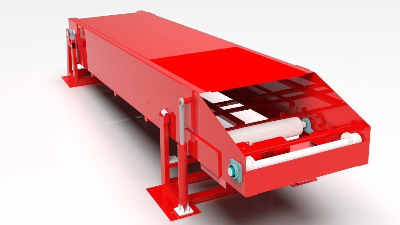 3 section telescopic belt conveyor loading belt conveyor 3D model_1