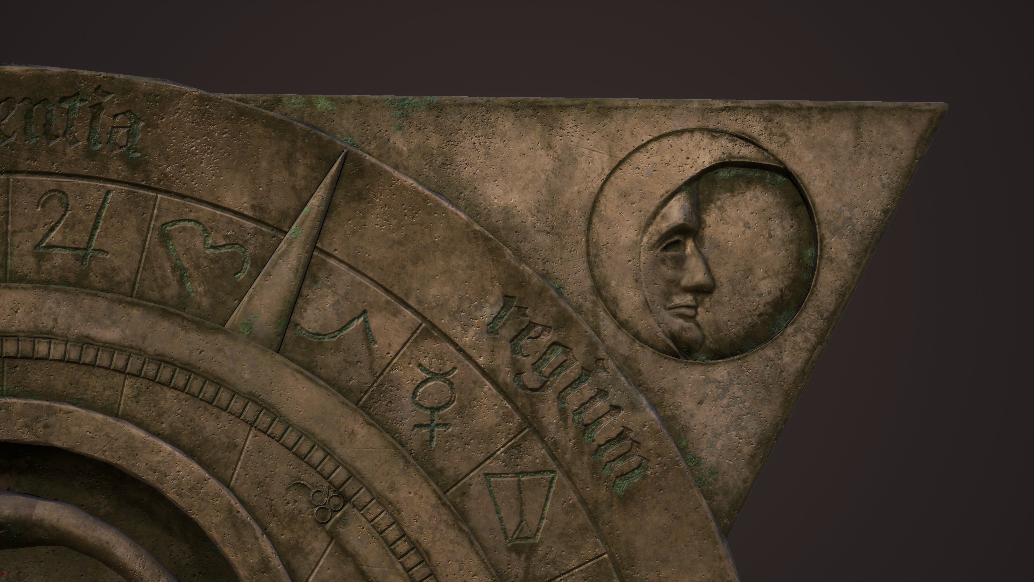 Fantasy occult astrolabe Low-poly 3D model_4