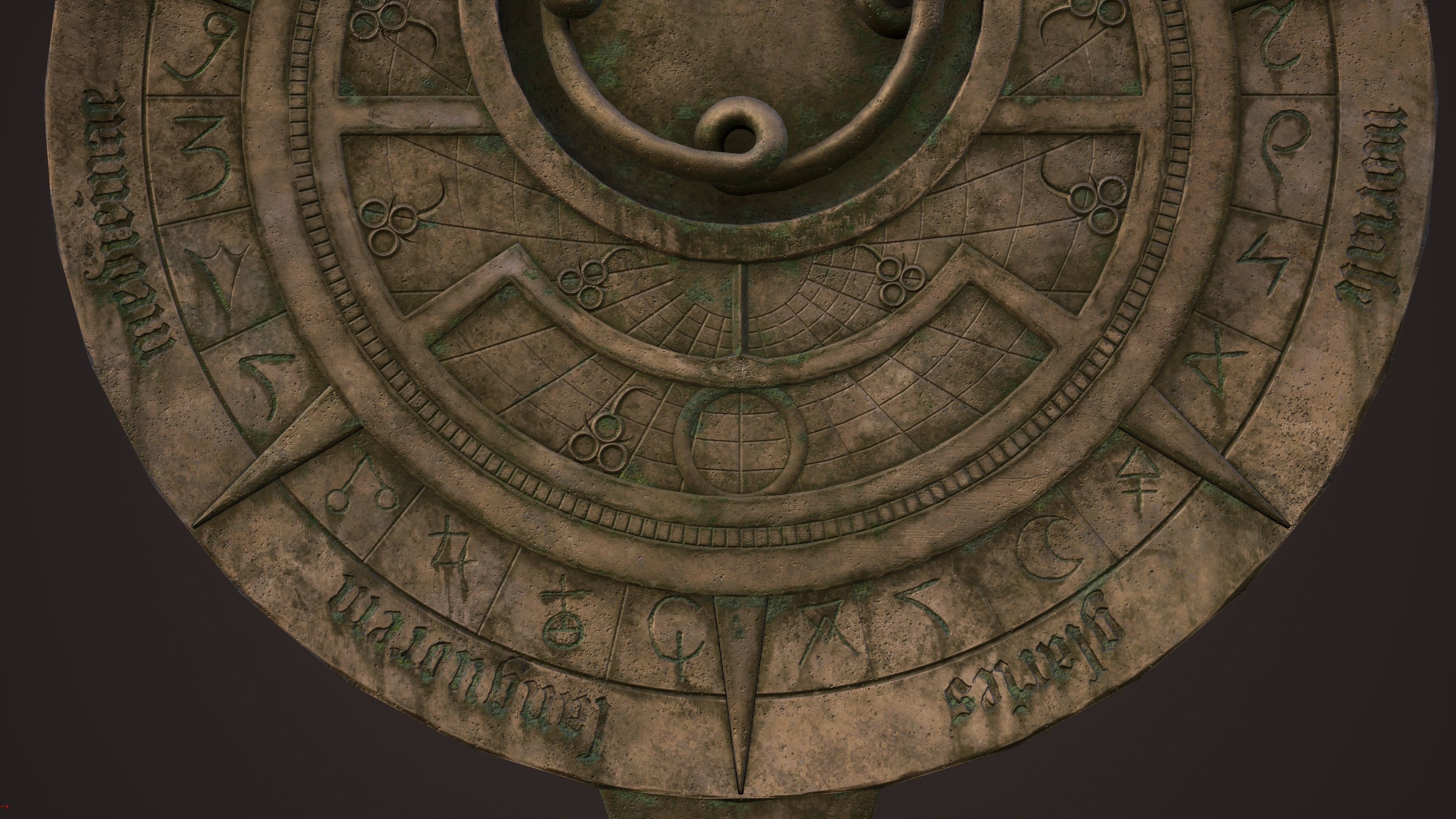 Fantasy occult astrolabe Low-poly 3D model_10