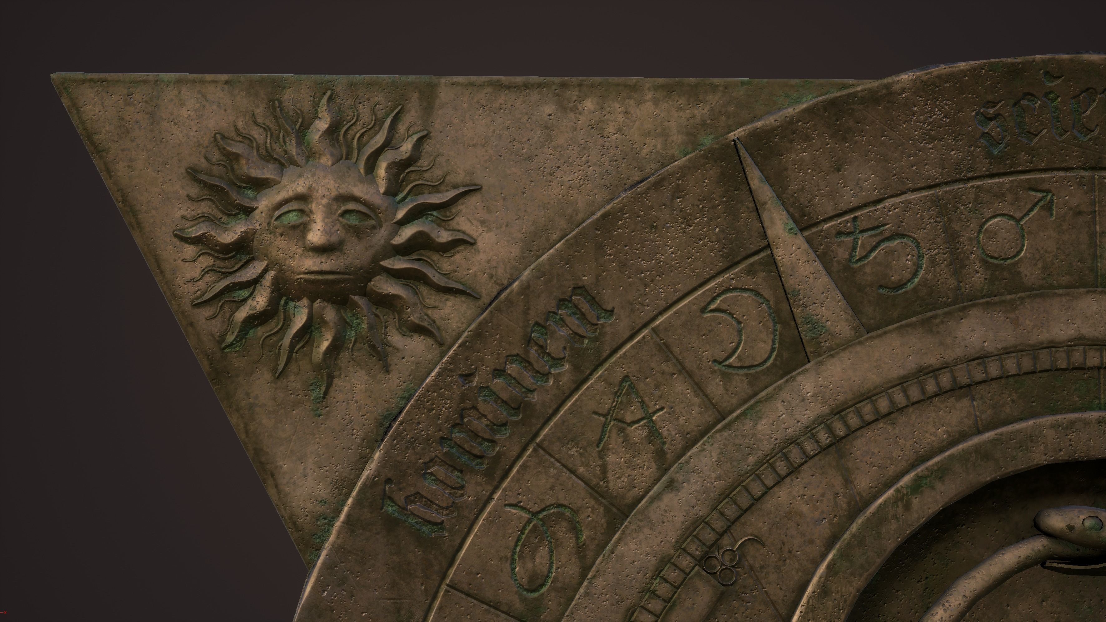 Fantasy occult astrolabe Low-poly 3D model_3