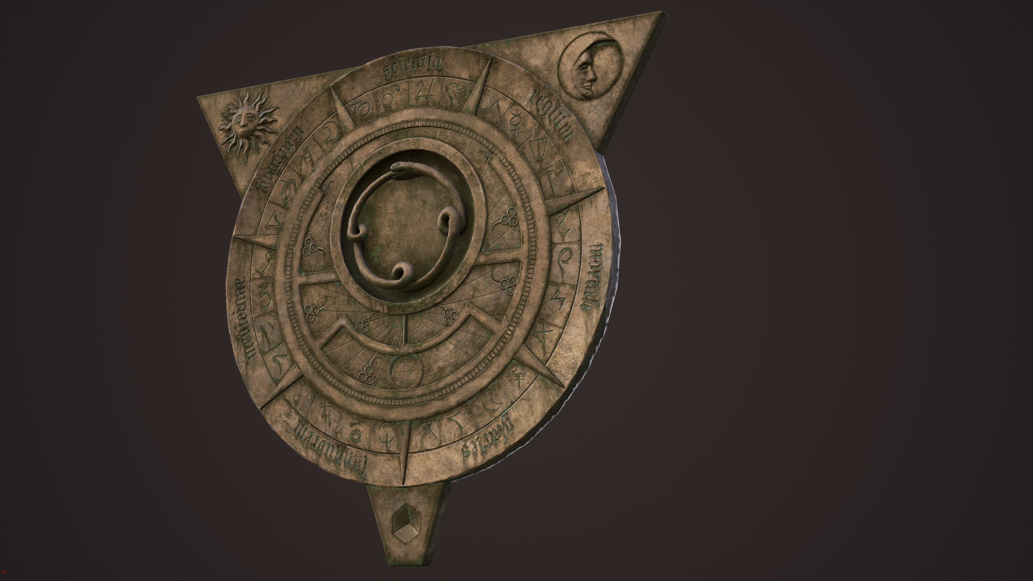 Fantasy occult astrolabe Low-poly 3D model_2