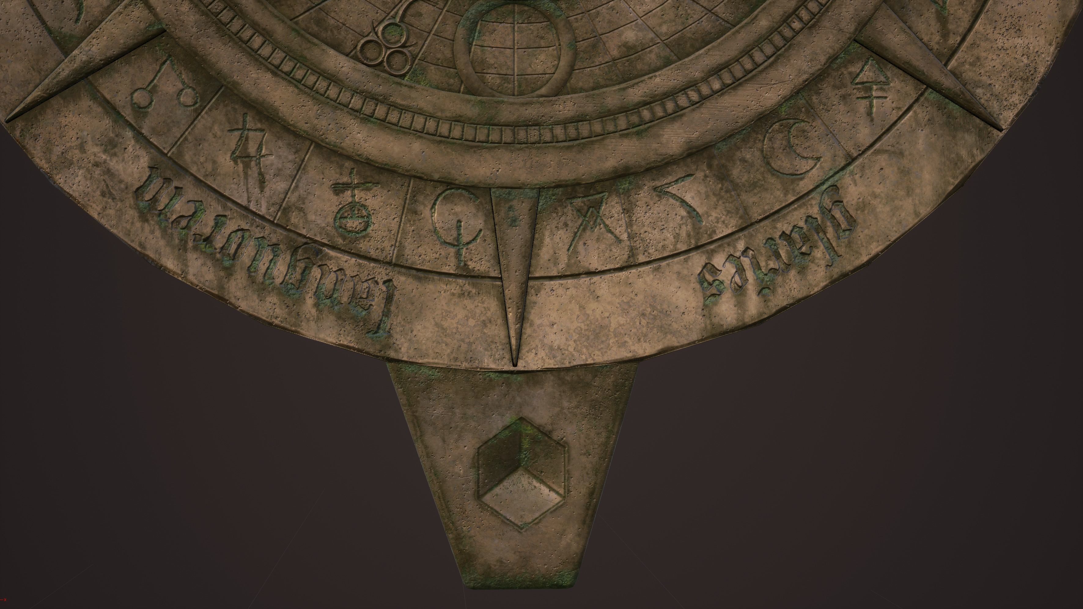 Fantasy occult astrolabe Low-poly 3D model_5