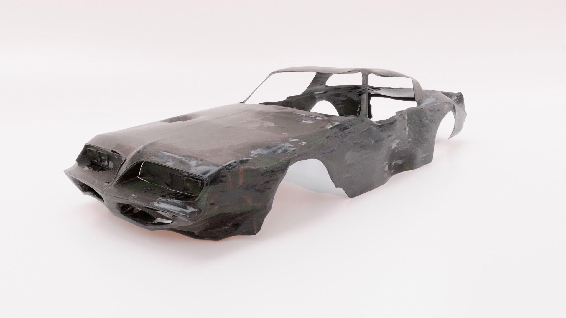 Pontiac Firebird body wreck 3D model_2