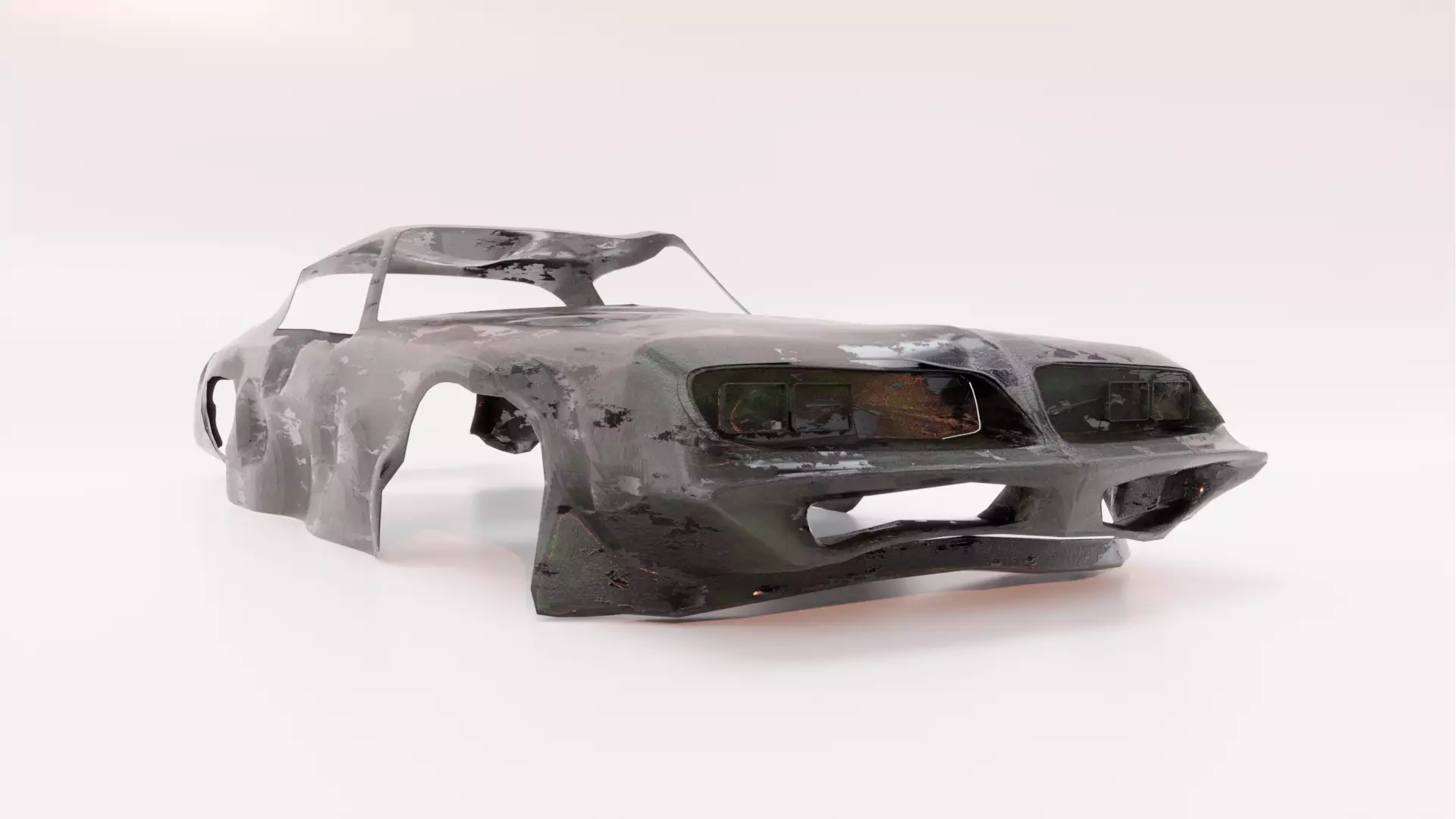 Pontiac Firebird body wreck 3D model_0