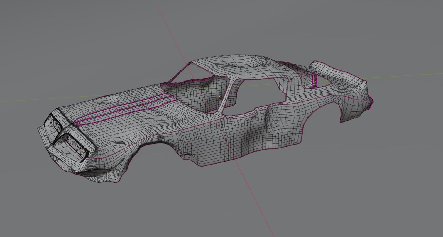 Pontiac Firebird body wreck 3D model_8