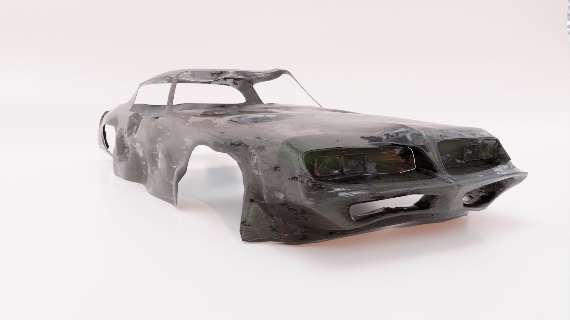 Pontiac Firebird body wreck 3D model_4