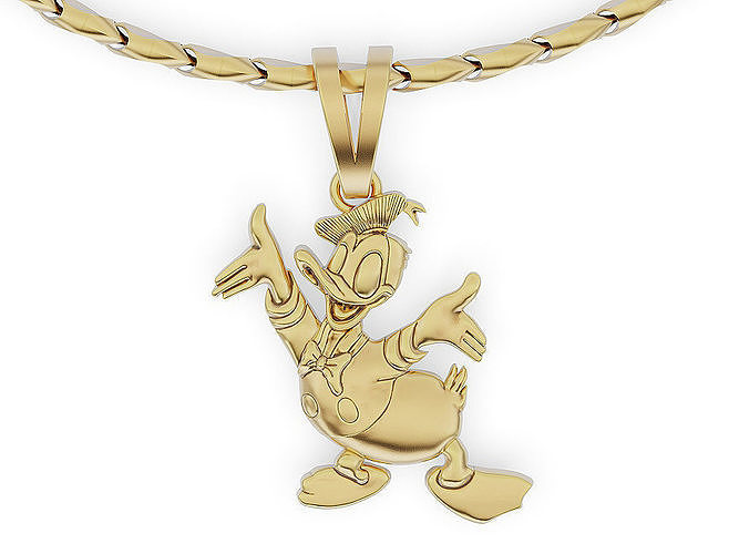 Donald Duck  pendant Silver Gold  Print   Print 3D print model