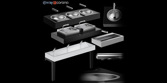 DELABIE public washbasins 3D model