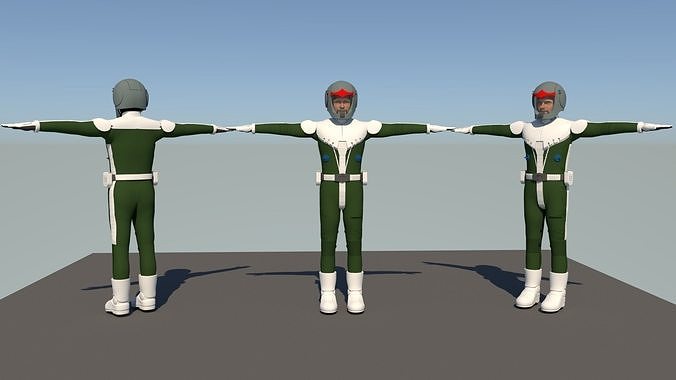 Zeon Pilot Character Model Free low-poly 3D model