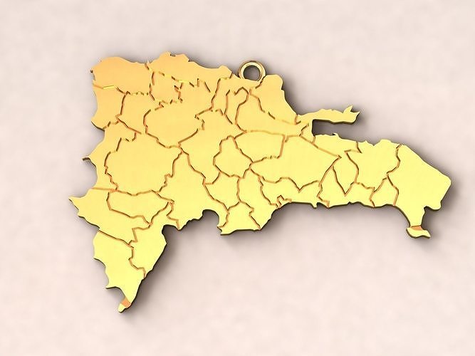 Dominican Republic Map Charm Pendant 3D print model
