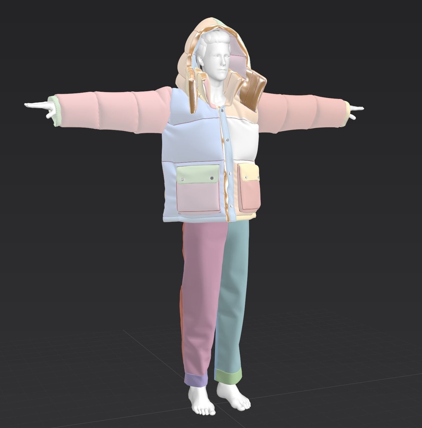 3d Gucci x TheNorfhFace puffer jacket fashion clothing Hypebeast 3D model_3
