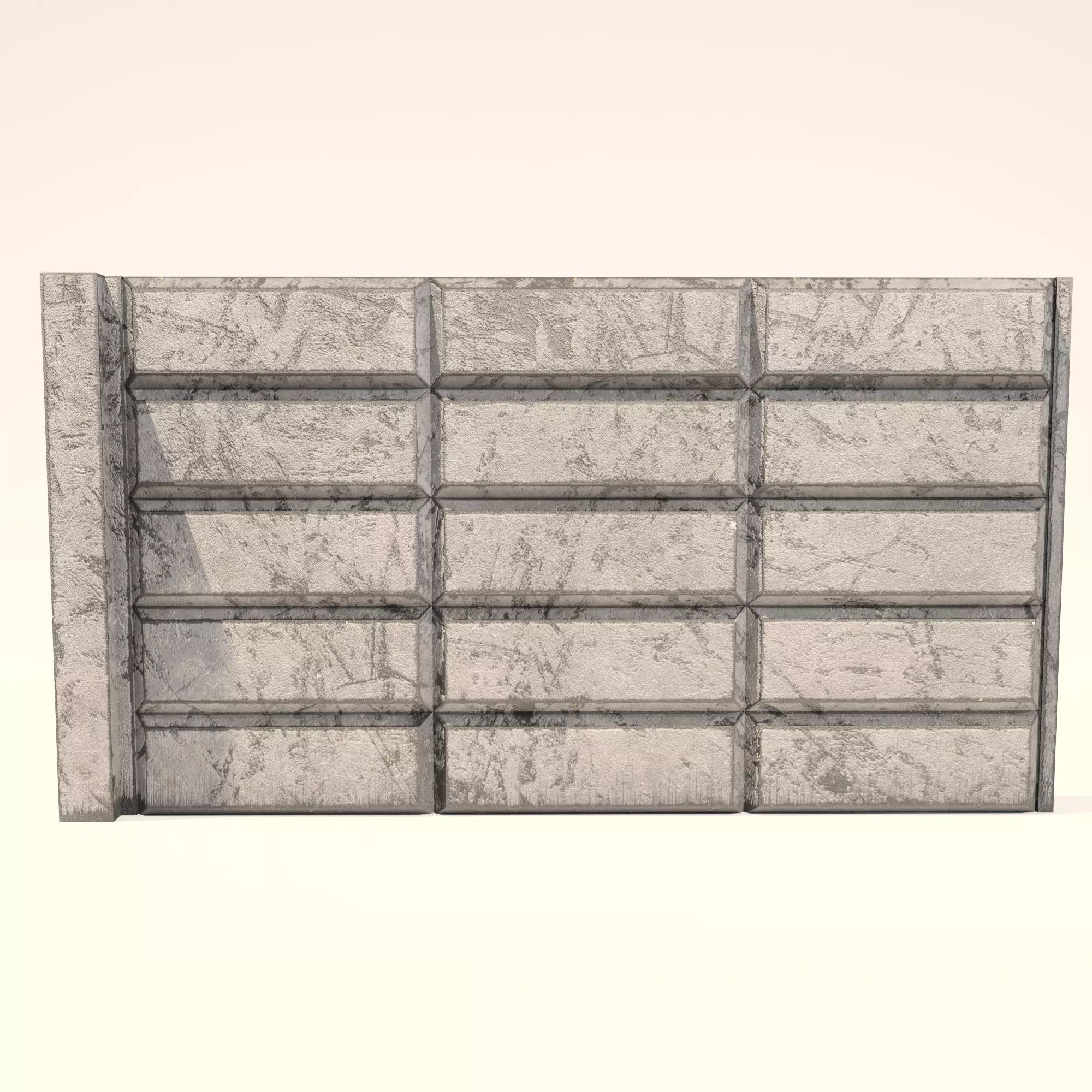 Concrete fence Free low-poly 3D model