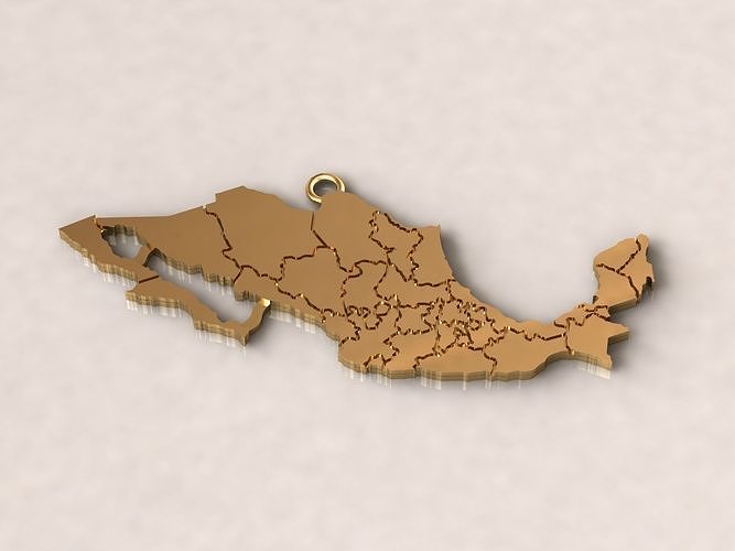 Mexico Map Charm Pendant 3D print model