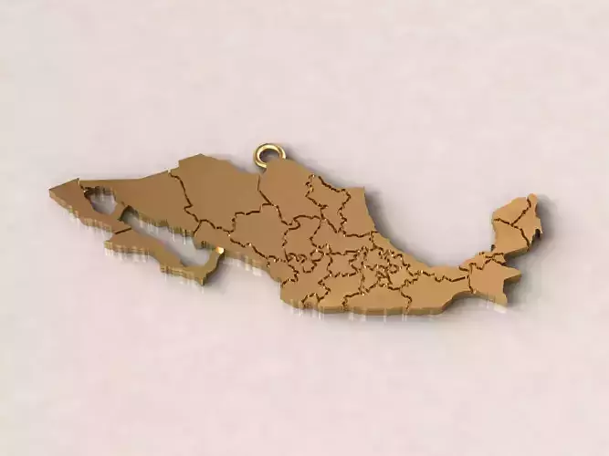 Mexico Map Charm Pendant 3D print model