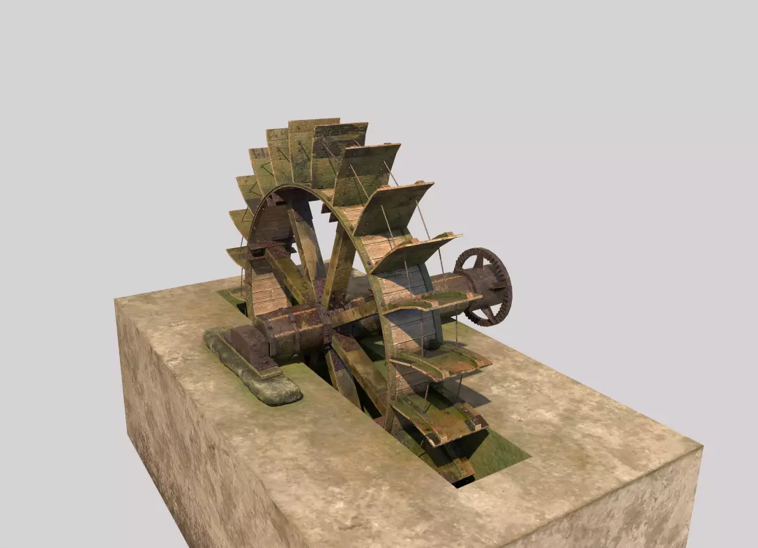 Water Mill Wheel 3D model