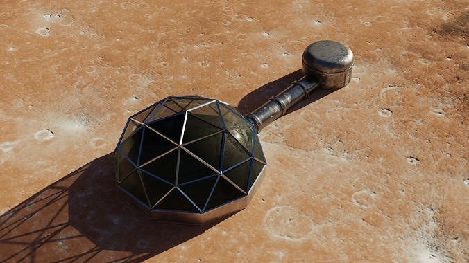 Martian - Moon base 3D model Low-poly 3D model