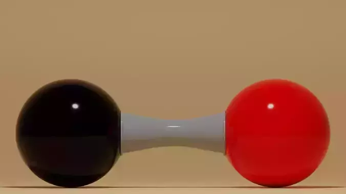 Carbon Monoxide Molecular CO Low-poly 3D model
