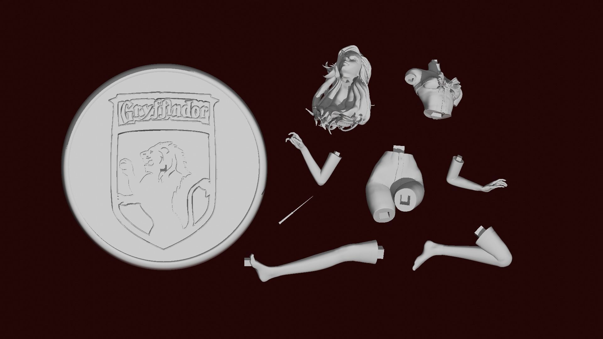 Hermione Magic Present Fan Art Pose 2 3D print model_14