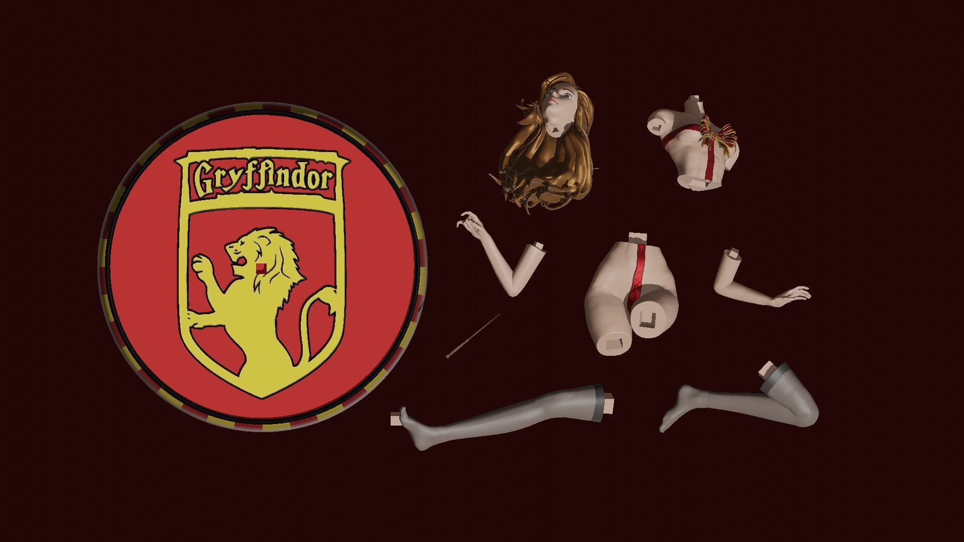 Hermione Magic Present Fan Art Pose 2 3D print model_13