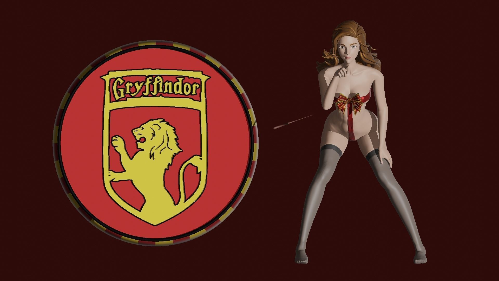 Hermione Magic Present Fan Art Pose 3 3D print model_12