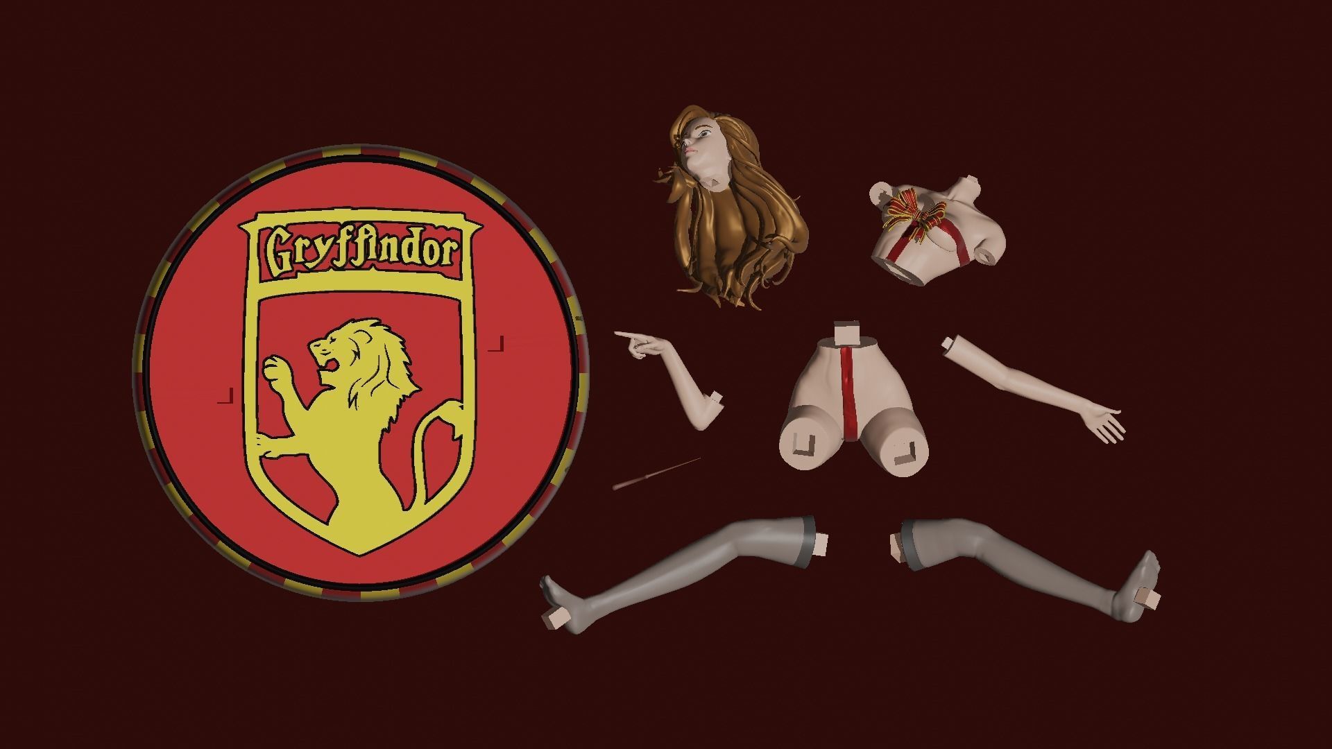 Hermione Magic Present Fan Art Pose 3 3D print model_13