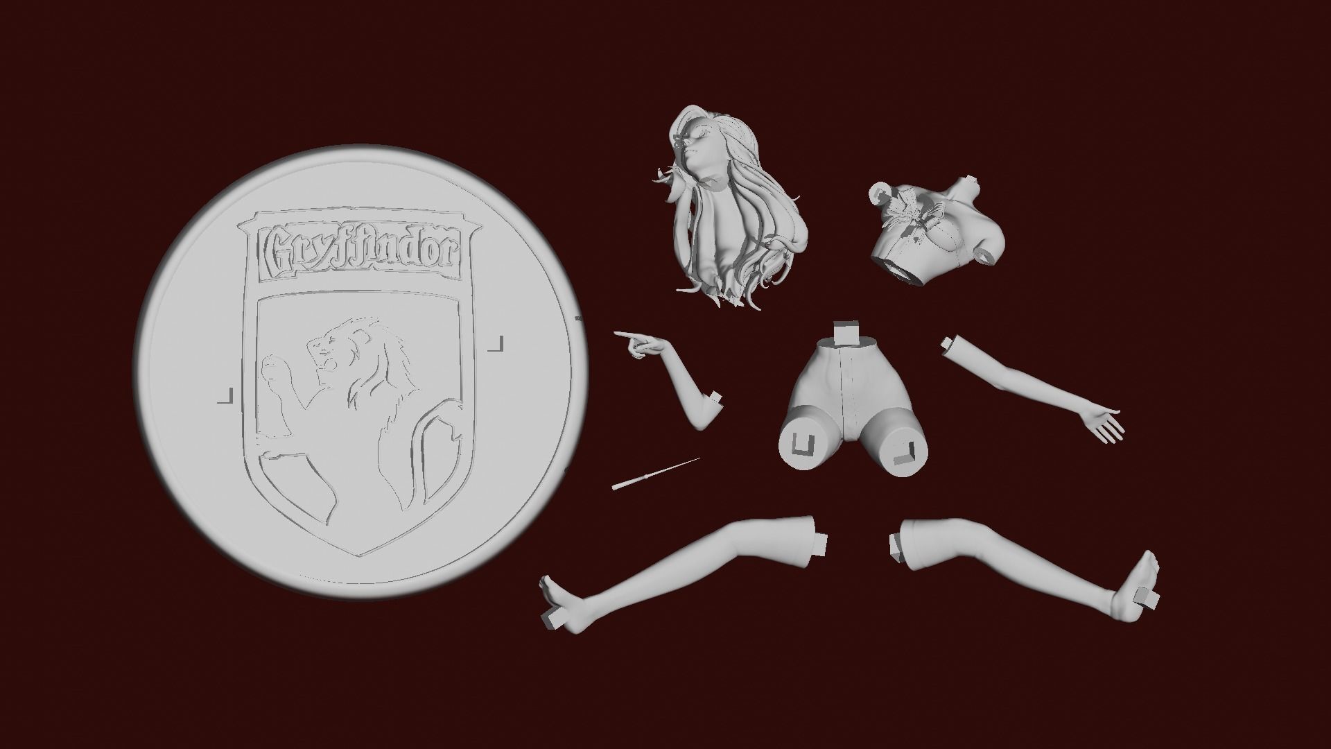 Hermione Magic Present Fan Art Pose 3 3D print model_14