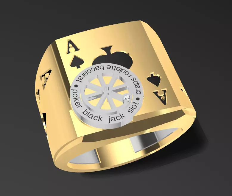 Ace Poker Ring 3D print model