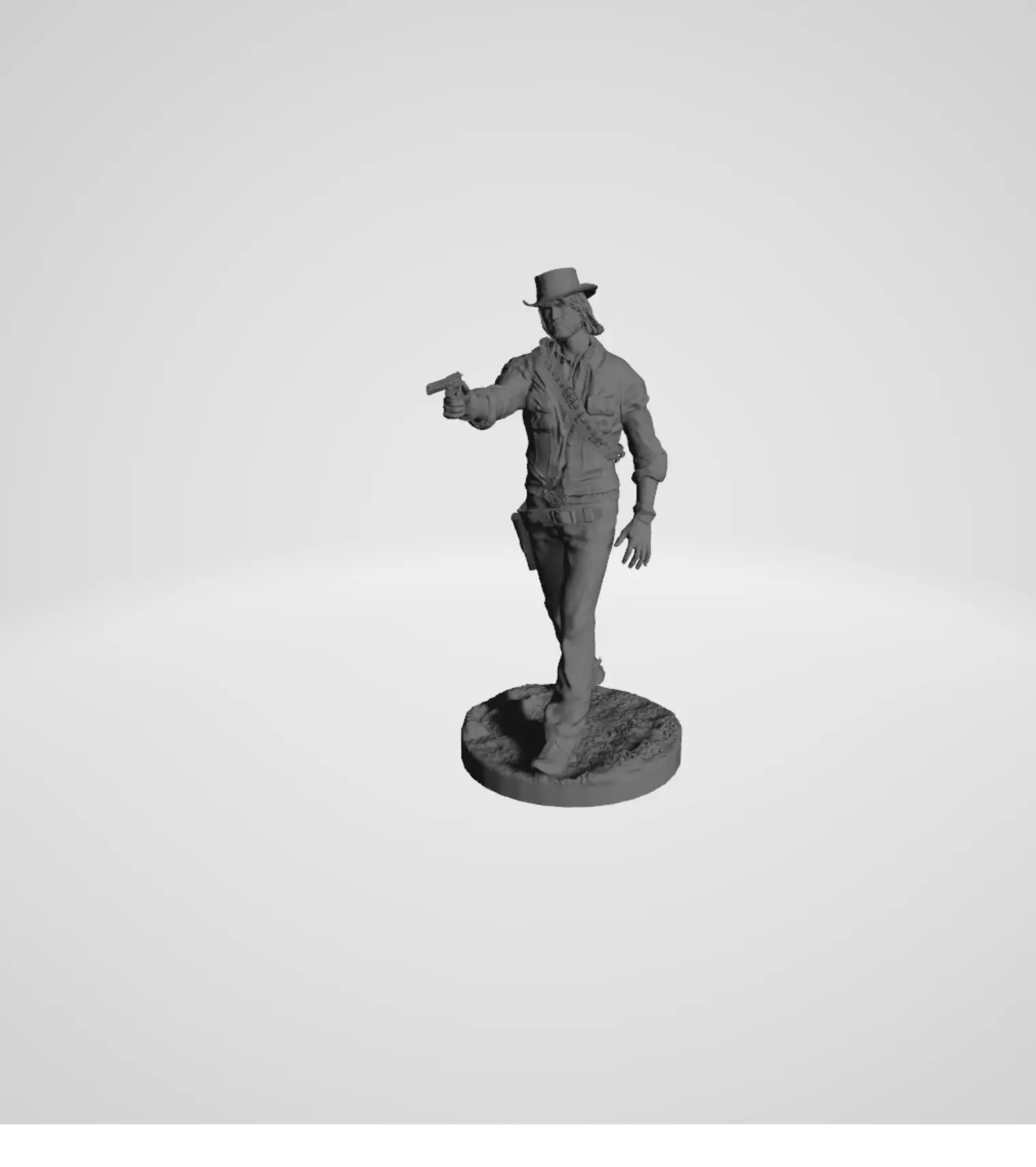 Red Dead Redemption - John Marston aiming with revolver 3D print model