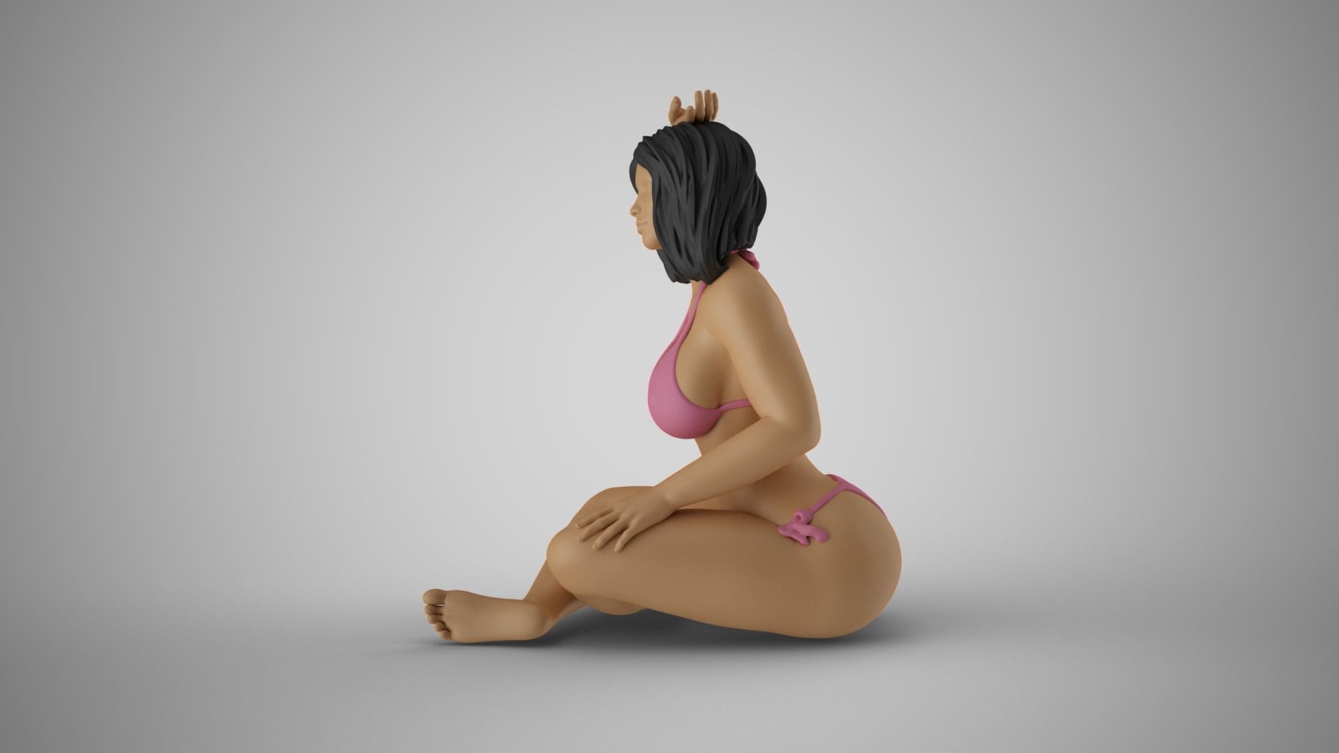 Loveliness 9 girl in bikini 3D print model_9