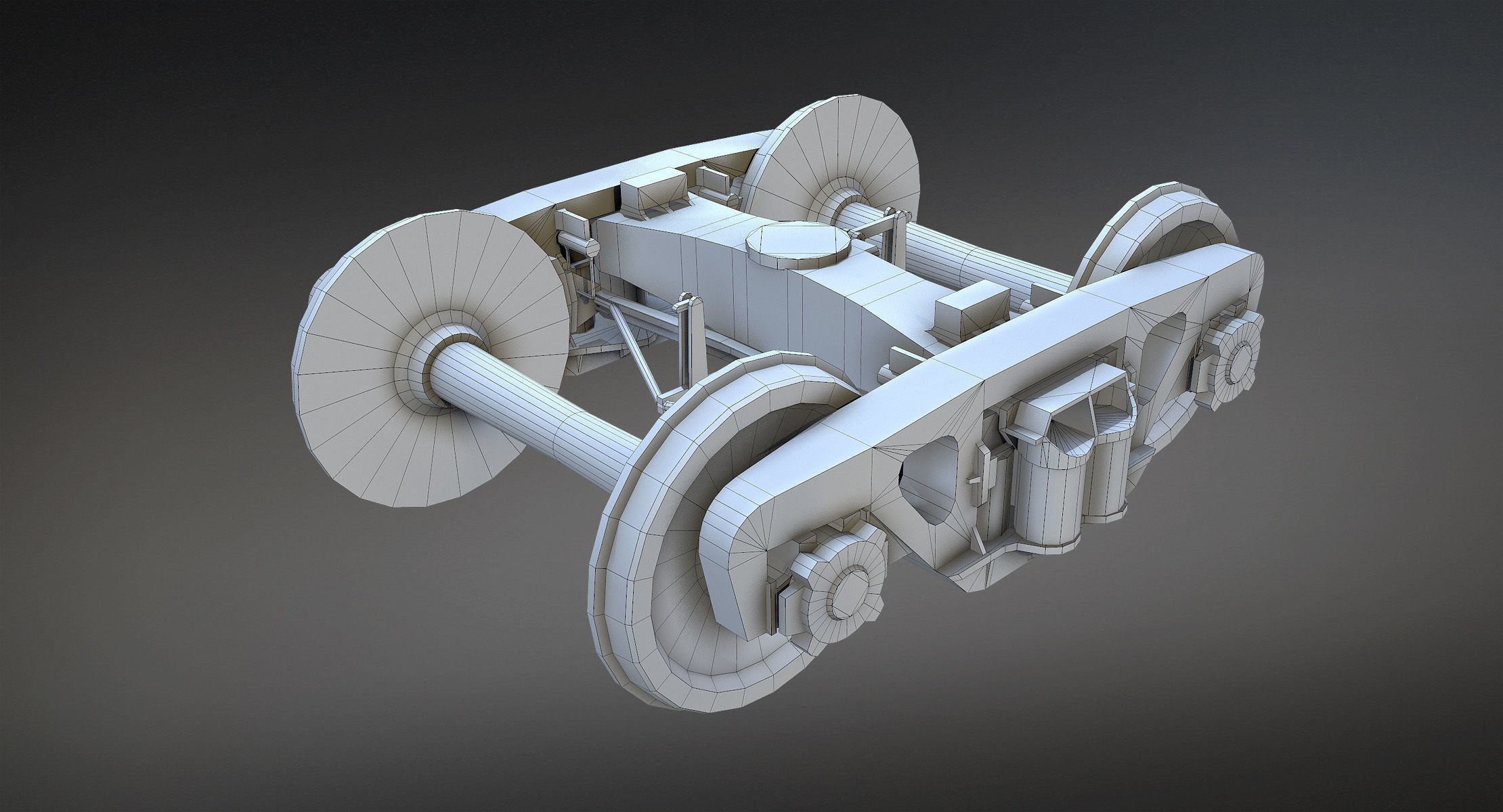 Railroad Flat Wagon Low-poly 3D model_12