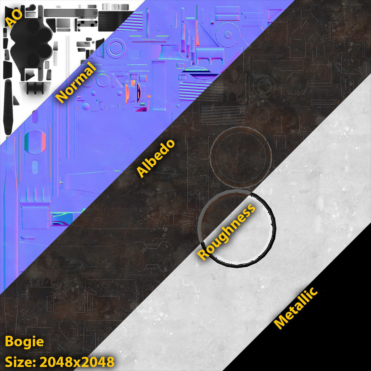 Railroad Flat Wagon Low-poly 3D model_13