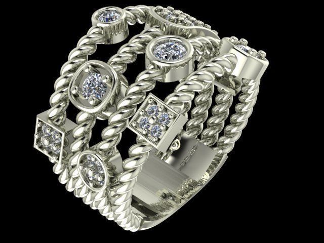 fashion ring 3D print model_3