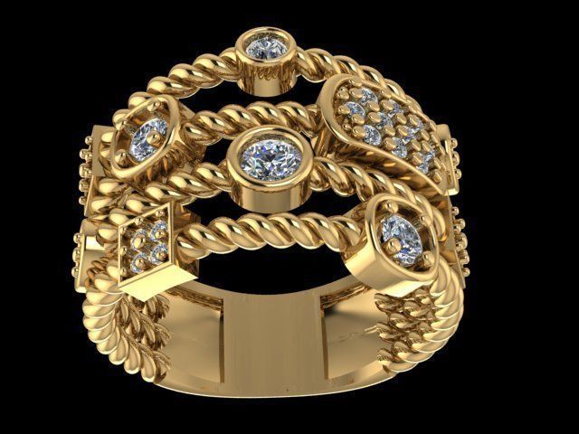 fashion ring 3D print model_2